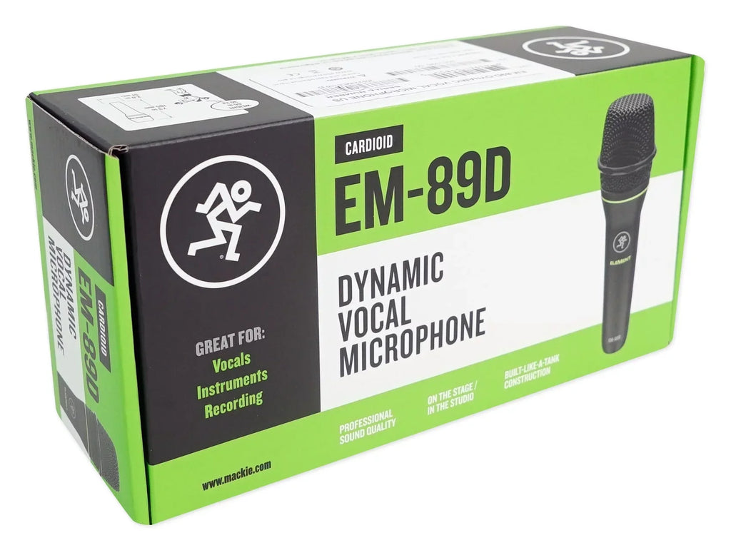 Mackie EM-89D Studio Recording Dynamic Mic+Mic Cable+Desk Stand w/Boom