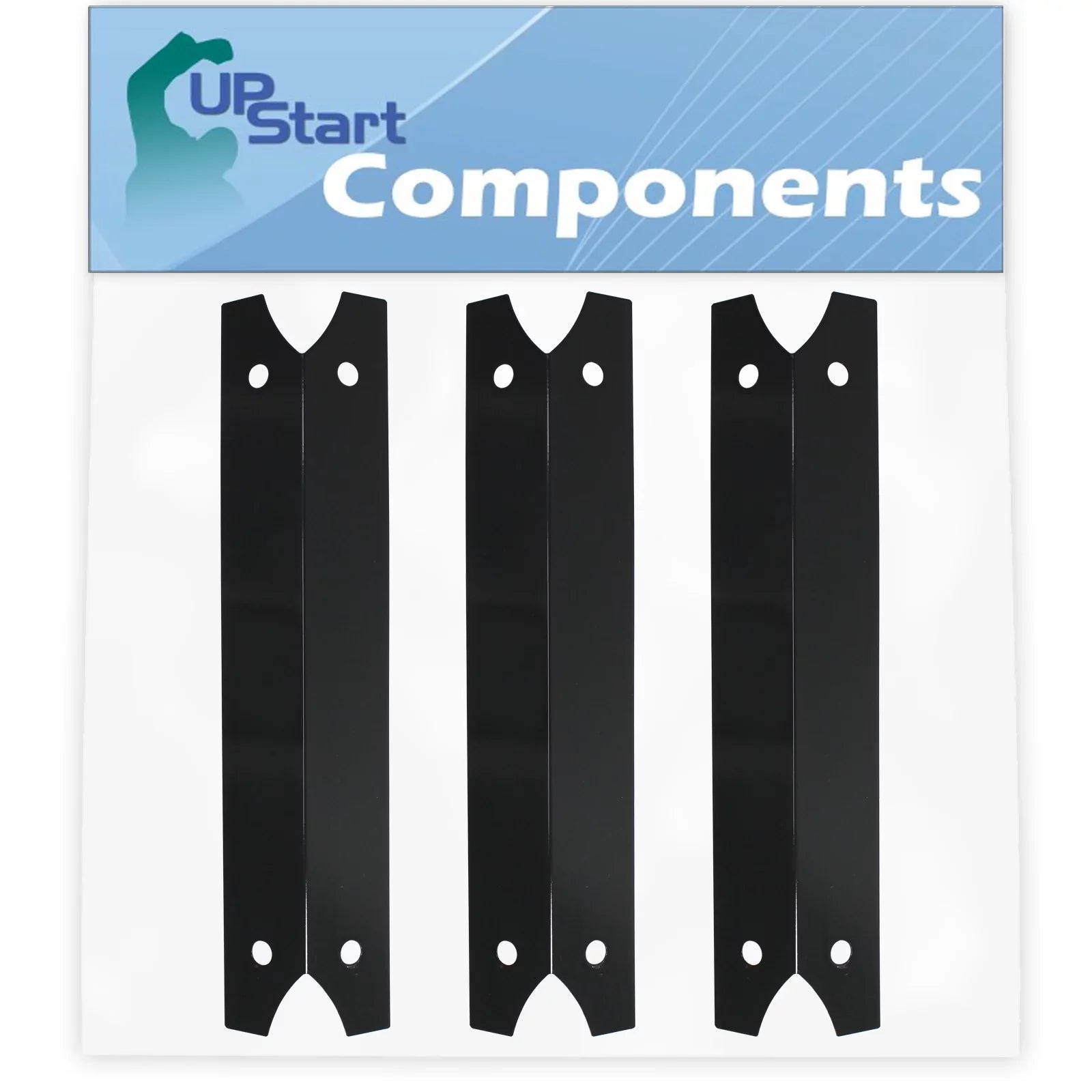 3-Pack BBQ Grill Heat Shield Plate Tent People Parts for Charmglow 810-7440-F - Compatible Barbeque Porcelain Steel Flame Tamer, Flavorizer Bar, Vaporizer Bar, Burner Cover 17 3/4"