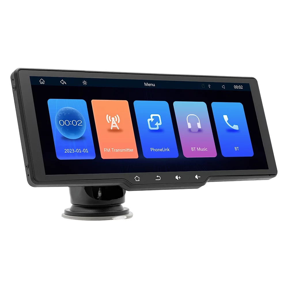 Apexeon Car Player， Portable Wireless CarPlay, Multi-language Car Video Recorder, Auto Camcorder, 10.26in Car Rearview Camera, Mobilephone APP Control