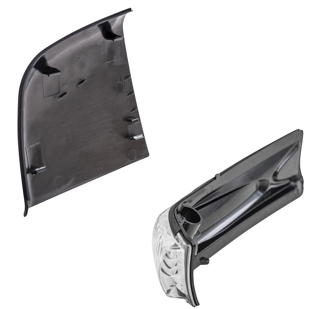 Brock Aftermarket Gentlemen Driver Left Door Mirror Cover Textured Ebony And Turn Signal Light Set Compatible With 2015-2021 RAM Promaster City Base/ST/Tradesman