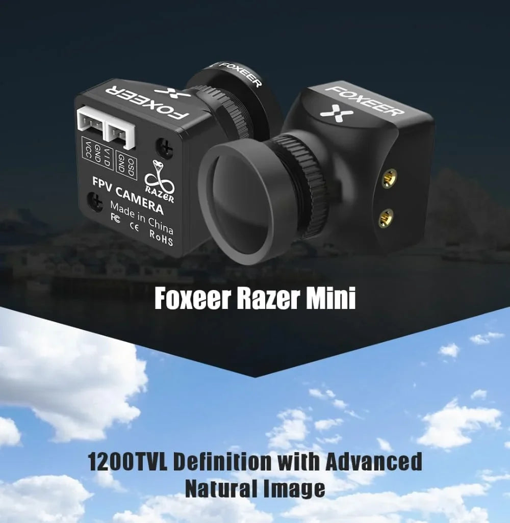 SoloGood FPV Camera Foxeer Razer Mini 2.1mm 4:3 Lens Natural Image 1200TVL Definition 125 Degree PAL NTSC Switchable