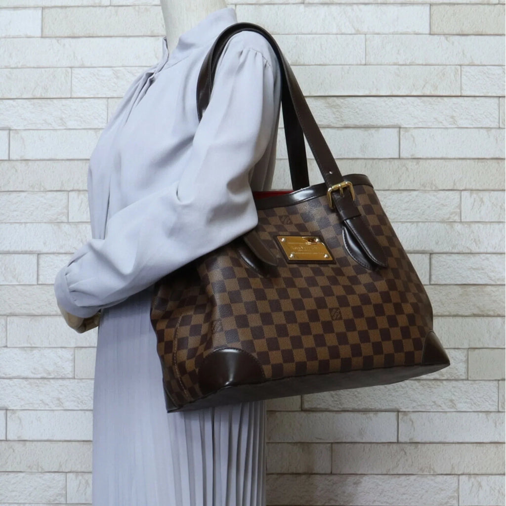 Pre-Owned Louis Vuitton Hampstead MM Damier Shoulder Bag Canvas N51204 Brown Individuals LOUIS VUITTON BRB03130000004147 (Good)