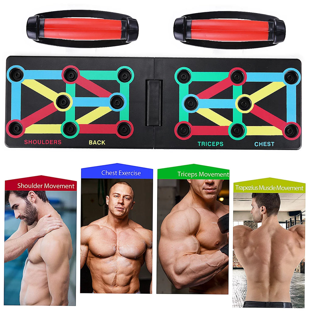 TOMSHOO Foldable Push-Board, Portable and Space-Saving Exercise Gentlemen Strengthen Arms, Chest, and Shoulders, Suitable for All Fitness Levels