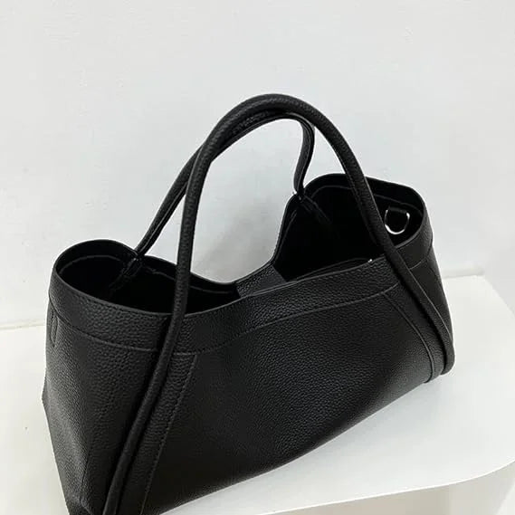 Nvzi Large Capacity Work Vegan Leather Tote Bags,Genuine Leather Shoulder Tote Bag for Individuals Oversized Bag（White）