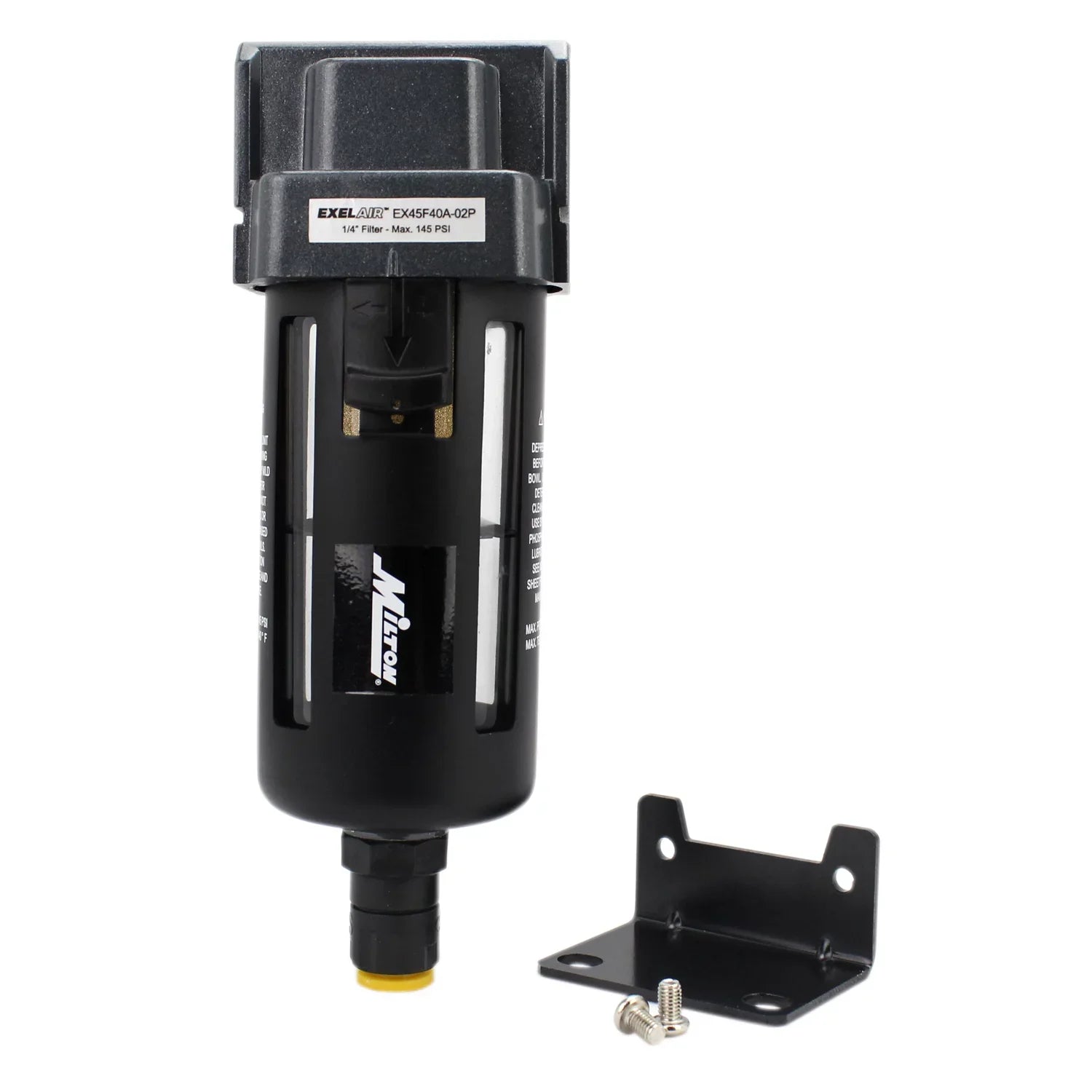 EXELAIR? by Milton FRL Air Filter - 1/4" NPT - Polycarbonate Bowl, Automatic Float/Overnight (EX45F40A-02P)
