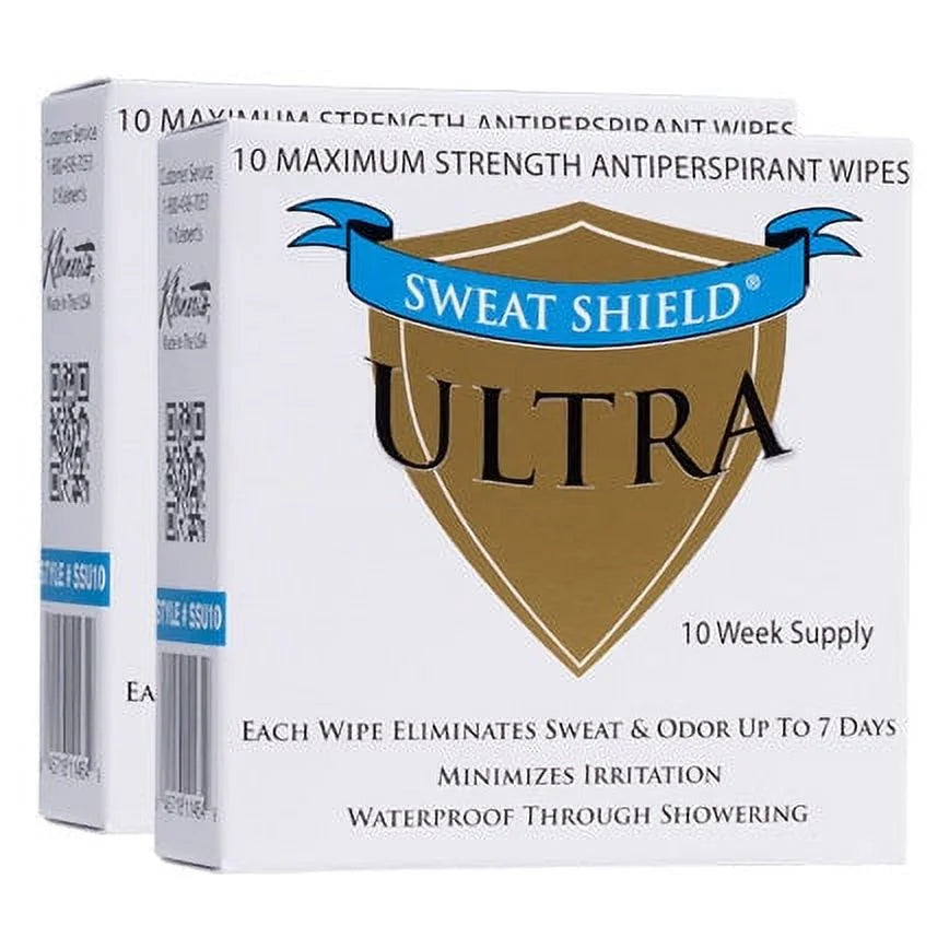 Sweat Shield Ultra Antiperspirant Wipes. Stop Sweating & Odor For Up To 7 Days. 20 Week Supply- Doctor Termination