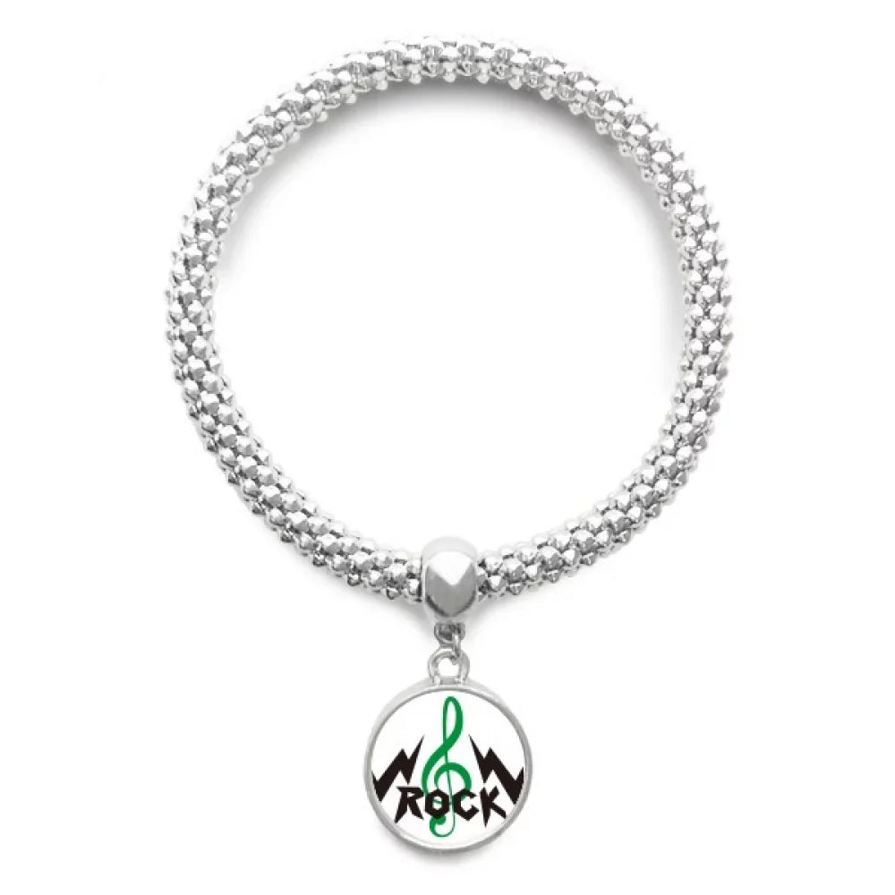 Rock Roll High Notes Intense Sliver Bracelet Final Point Jewelry Chain Adjustable Bangle