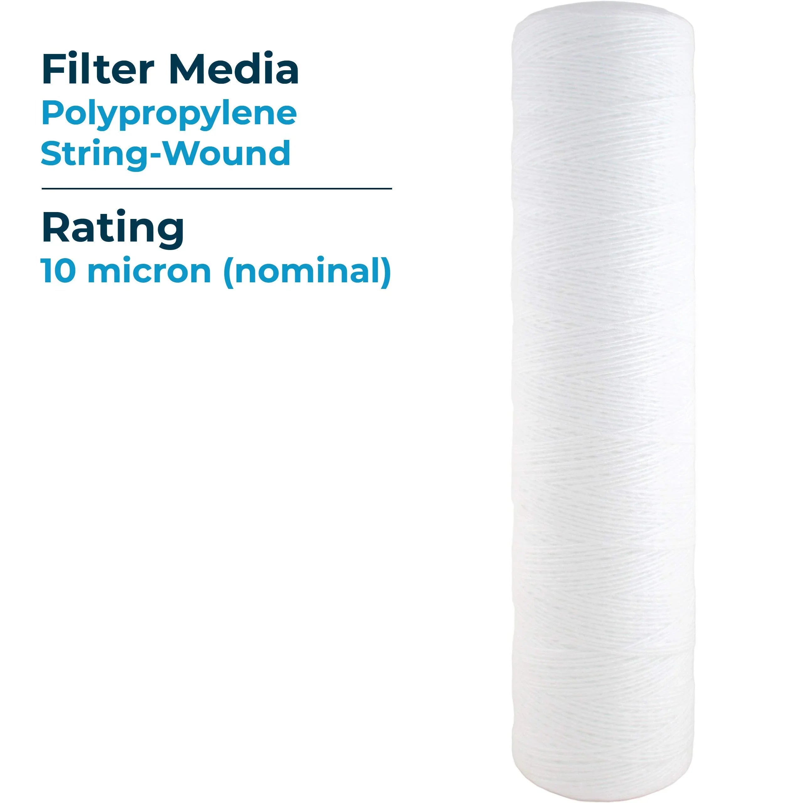 SpiroPure SP-WP10-20BB 20x4.5 10 Micron String-Wound Polypropylene Water Filter Cartridge SWC-45-2010 (Case of 6)