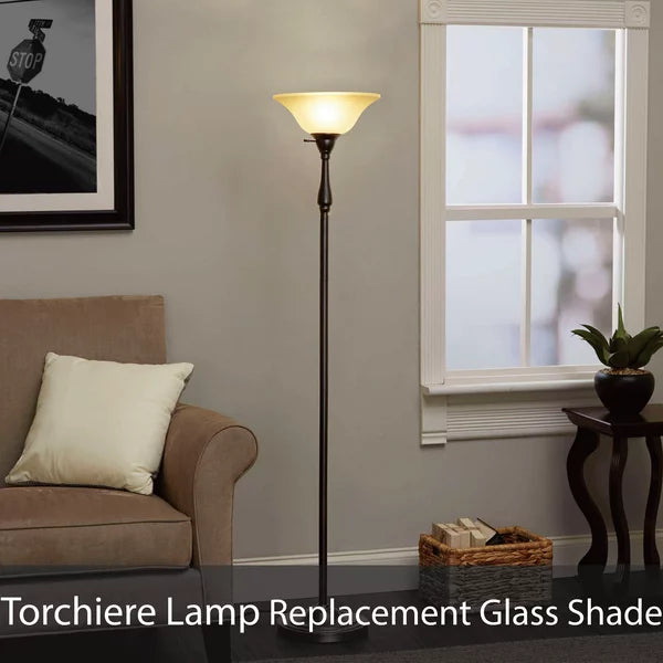 Aspen Creative 23144-11, Frosted Traditional Glass Shade for Medium Base Socket Torchiere Lamp, Swag Lamp and Termination Diameter x 5-1/8" Height.