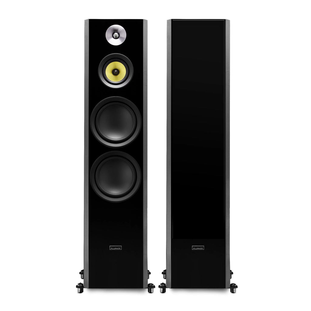 Fluance Signature Series Hi-Fi Three-way Floorstanding Tower Speakers with Dual 8" Woofers (HFFW) Natural Walnut