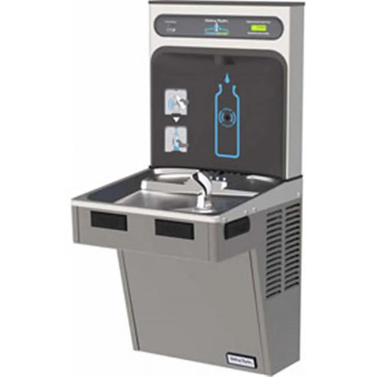 Elkay Manufacturing 761023 Halsey Taylor HydroBoost Refrigerated Bottle Filling Station with Filter, Platinum Vinyl, Light Gray