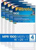 Filtrete 16x25x1 Air Filter MPR 1900 MERV 13, Healthy Living Ultimate Allergen, 4-Pack exact Individuals 15.69 x 24.69 x 0.78