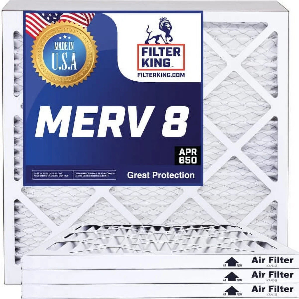 Filter King 12x34x1 Air Filter | 4-PACK | MERV 8 HVAC Pleated A/C Furnace Filters | MADE IN USA | Actual Size: 12 x 34 x .75"