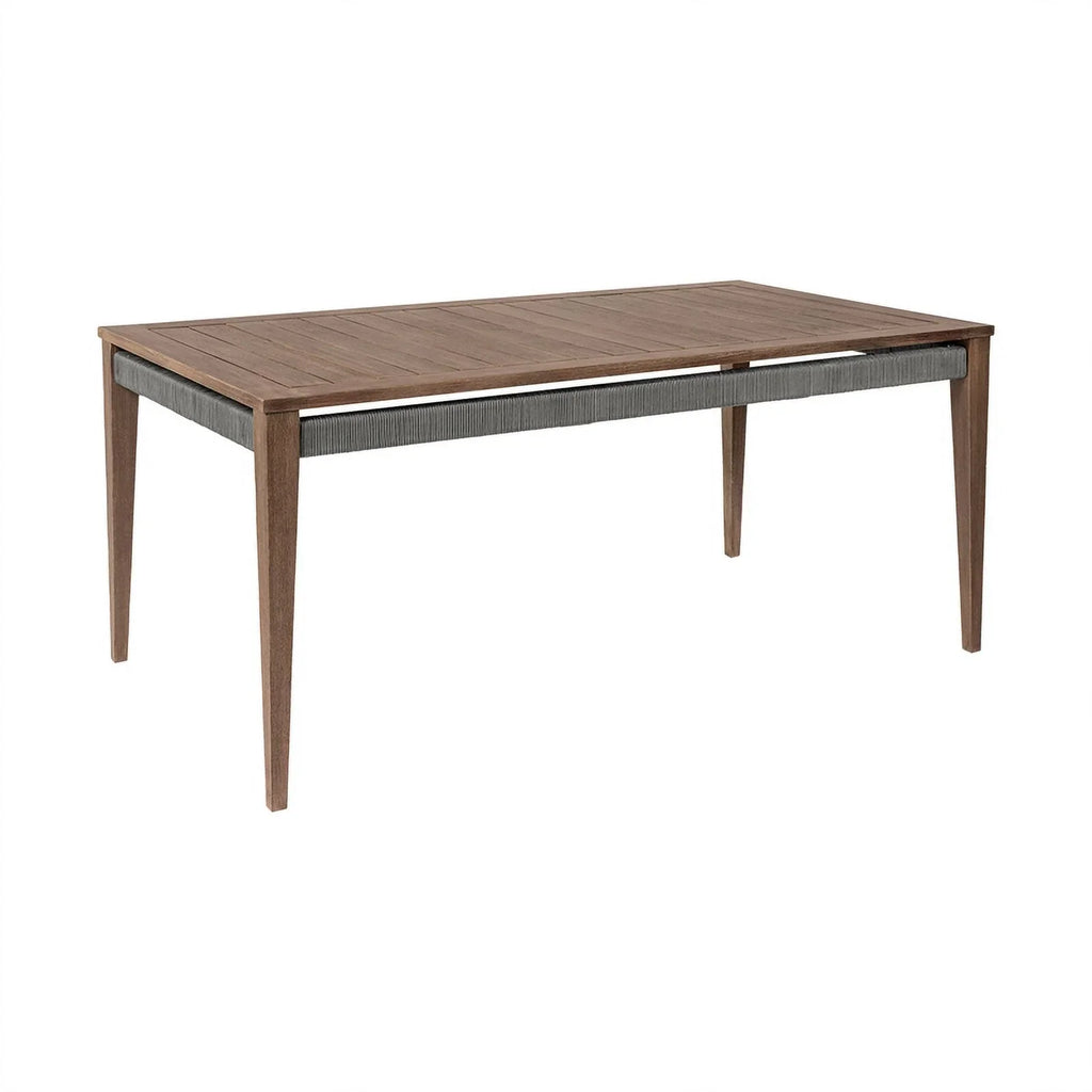 Termination Beckham Outdoor 7 Piece Live Edge Dining Set in Eucalyptus and Rope