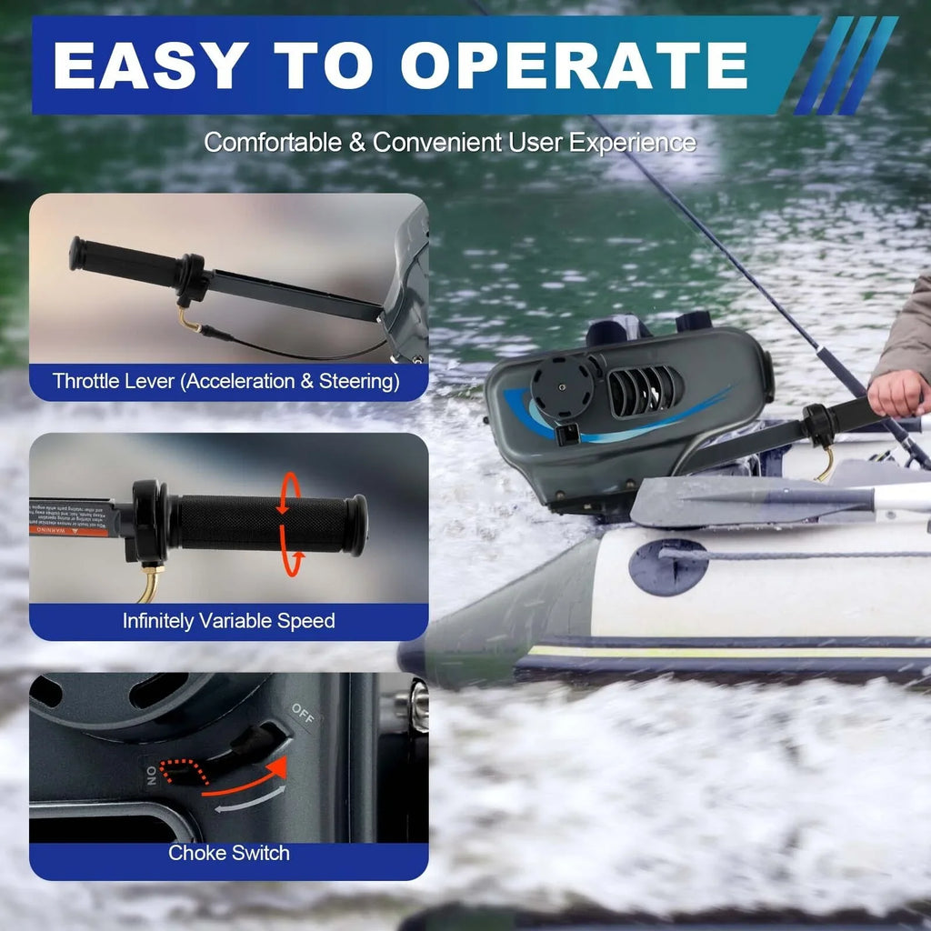 Heavy Duty 3.5HP 2 Stroke Outboard Engine Motor Boat Engine Water Cooling System