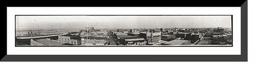 Historic Framed Print, TX 1910 g Panorama #2, Galveston PHOTO, 36-3/8" x 8-3/8"
