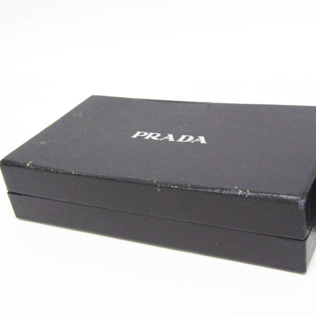 Pre-Owned Prada Saffiano 2M0836 People Leather Long Wallet (bi-fold) Dark (Good)