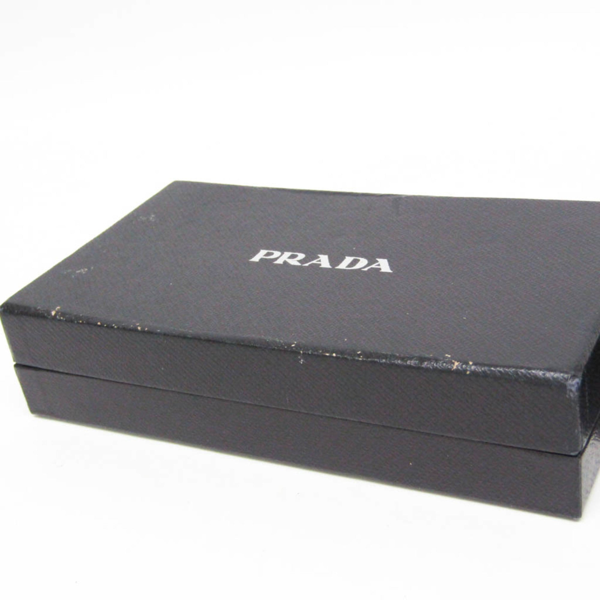Pre-Owned Prada Saffiano 2M0836 People Leather Long Wallet (bi-fold) Dark (Good)