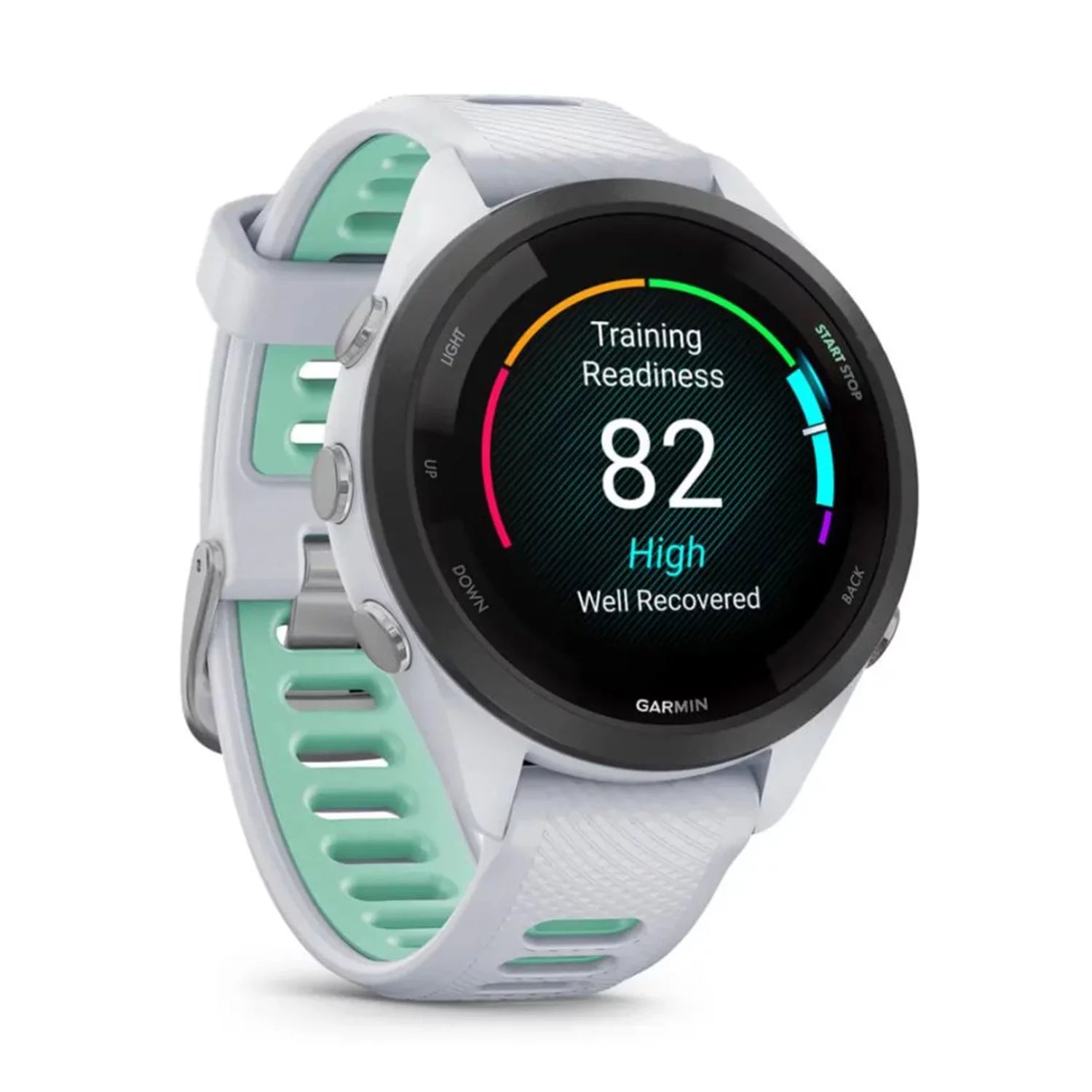 Garmin Forerunner 265S Smartwatch (White) Bundle with USB-C Charging Cable and Adapter, 6Ave Cleaning Kit, and Edge Protection