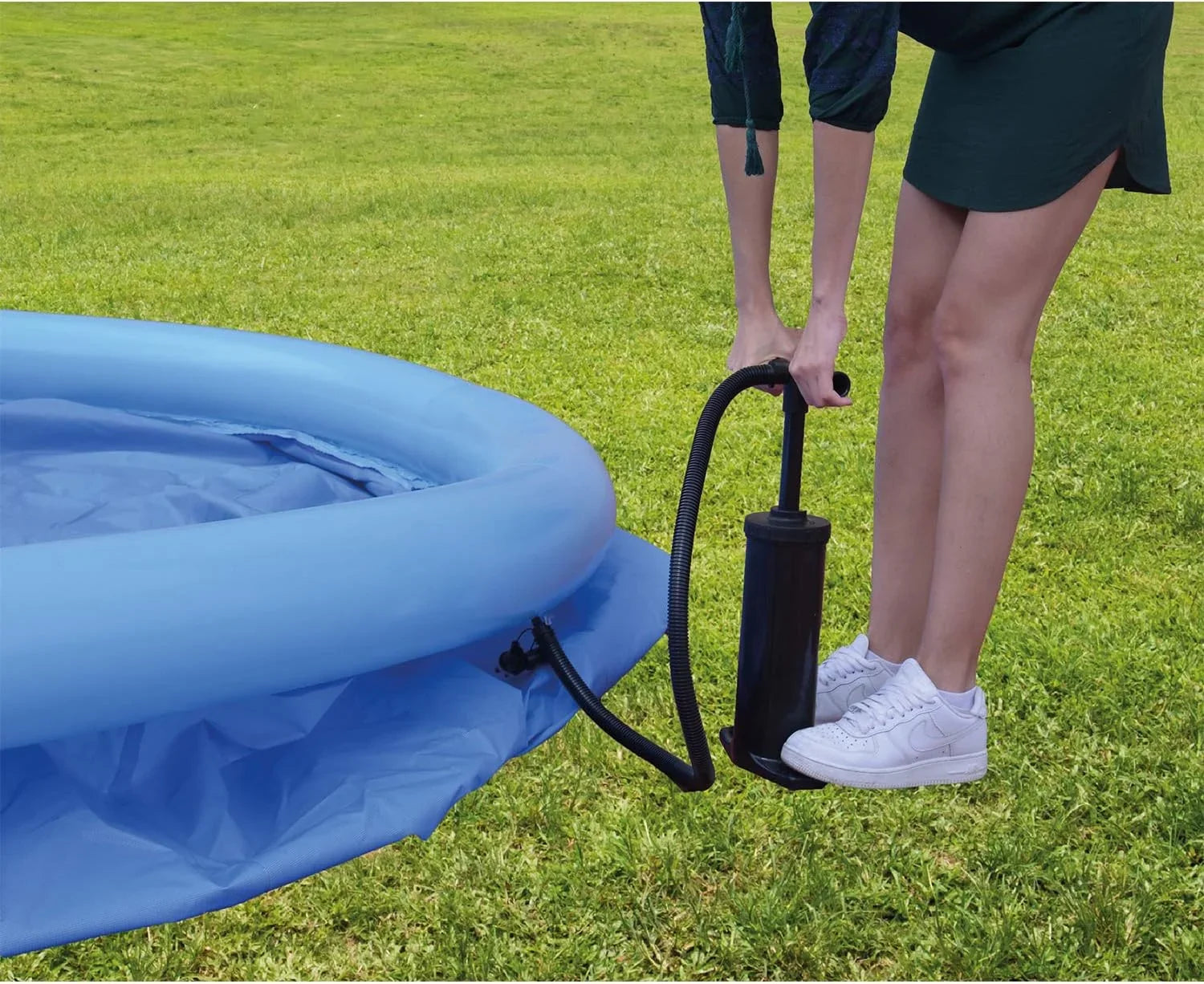Avenli 8 Foot X 25 Inch 2 To 3 Person Capacity Prompt Set Above Ground Inflatable Outdoor Backyard Swimming Pool, Blue