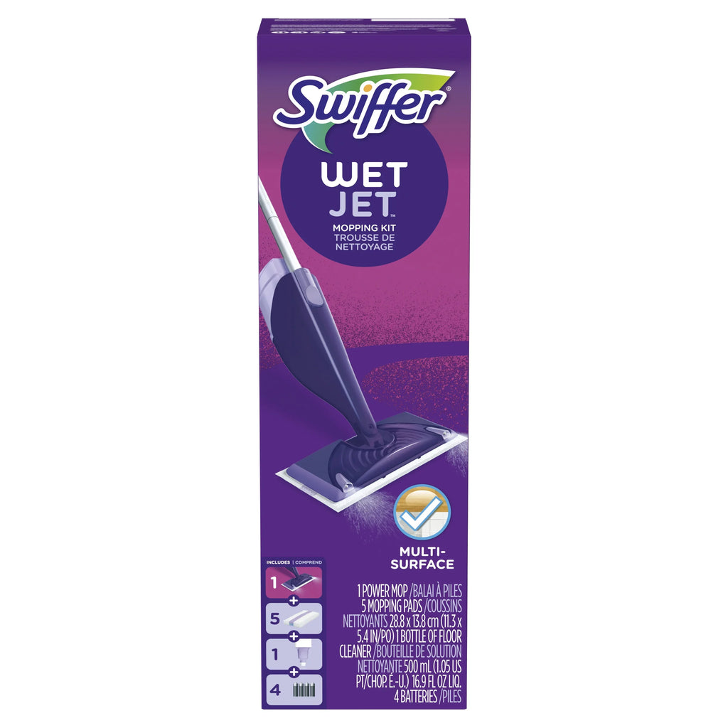 Swiffer WetJet Mop Starter Kit (1 Mop, 5 Pads, 1 Floor Cleaning Solution)