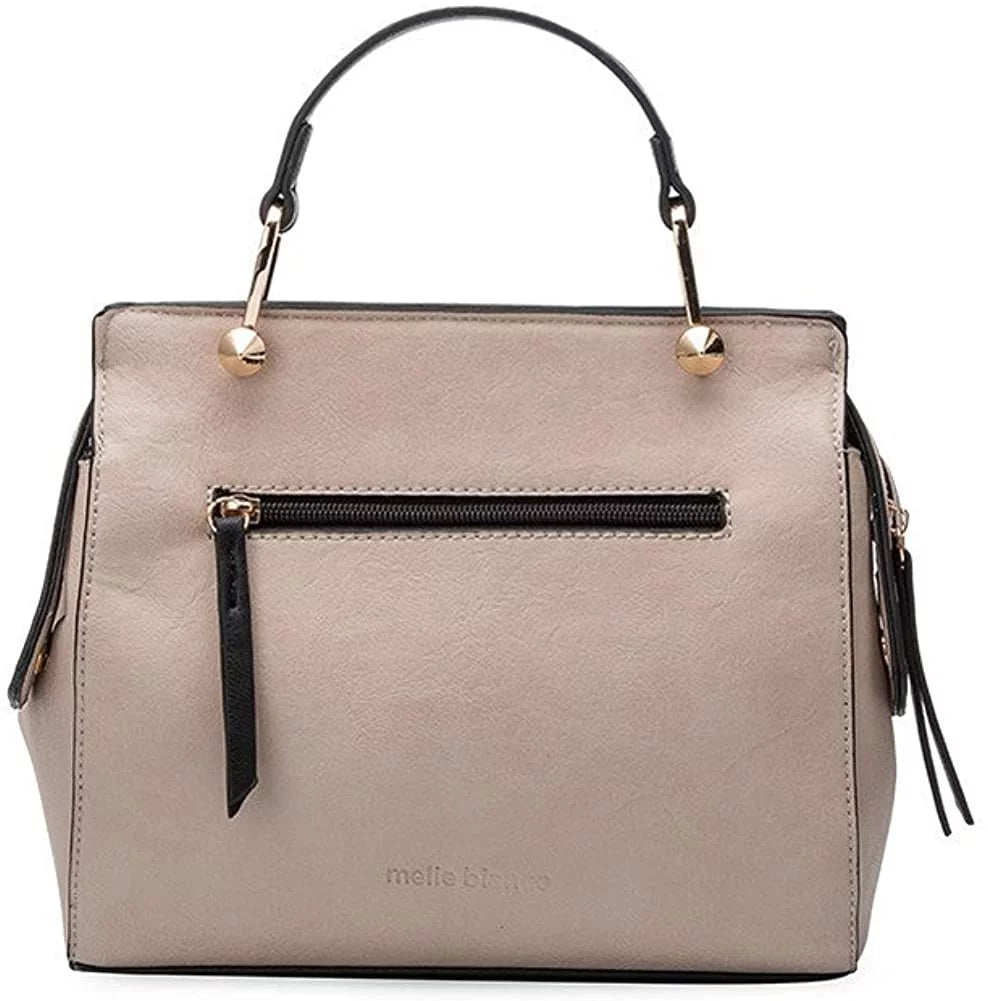 Melie Bianco Noelle Vegan Leather Color-bock Satchel, Bone Multi