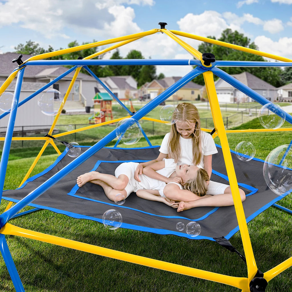 JUGADER 800 lbs Dome Climber with Canopy 10FT Steel Frame Climbing Dome with Swing and Hammock For Kids