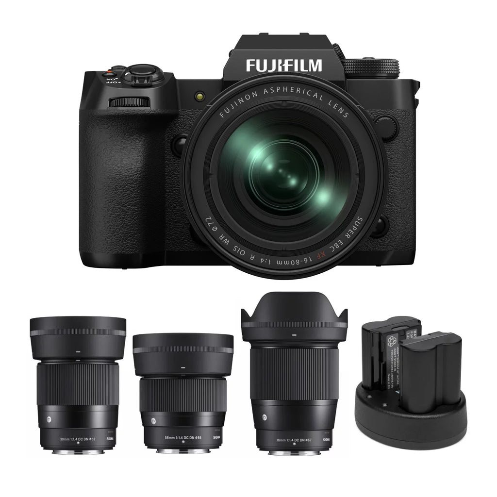 Fujifilm X-H2 40 Megapixel Body with XF16-80mm F4 R OIS WR with Lens Bundle