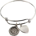 St Peregrine Bracelet Medal Pewter Patron Saint Cancer Adult 2 3/4" Diameter
