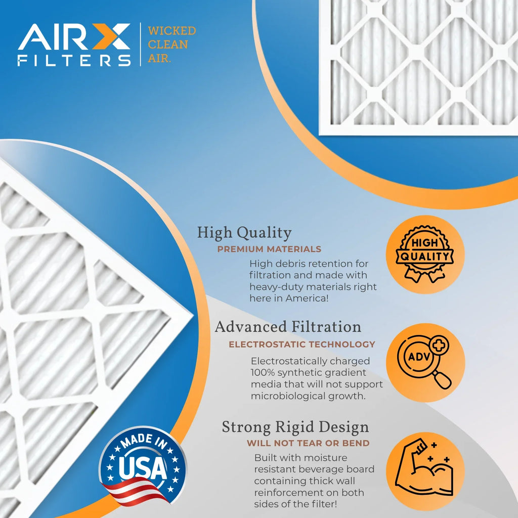 12x18x1 Air Filter MERV 8 Comparable to MPR 700 & FPR 5 Electrostatic Pleated Air Conditioner Filter 6 Pack HVAC AC Premium USA Made 12x18x1 Furnace Filters by AIRX FILTERS WICKED CLEAN AIR.