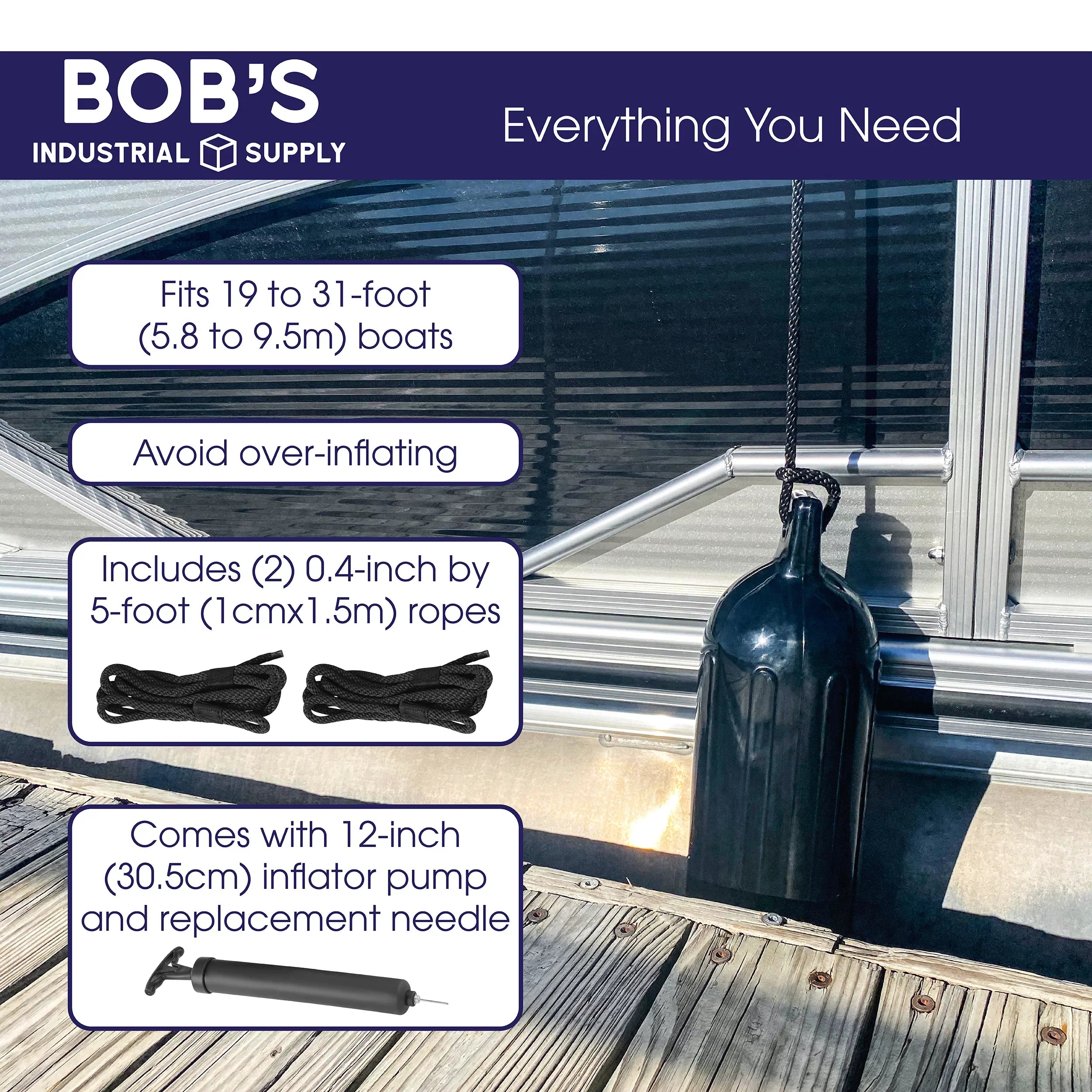 BISupply Boat Bumpers for Docking - Boat Edge 4 Pack 22.8 x 7.8in Buoys