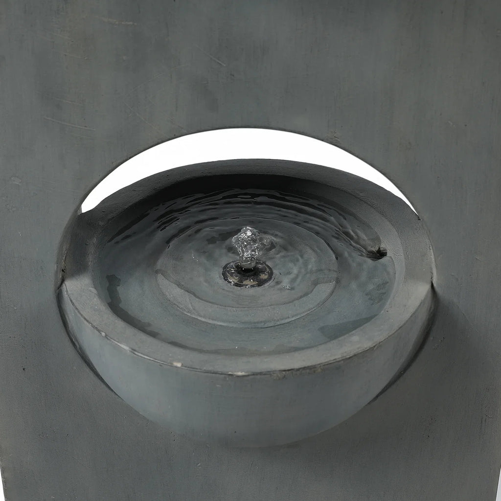 HomeStock Vintage Visions Gray Gentlemen Column Two Tier Bowl Bubbler Outdoor Fountain