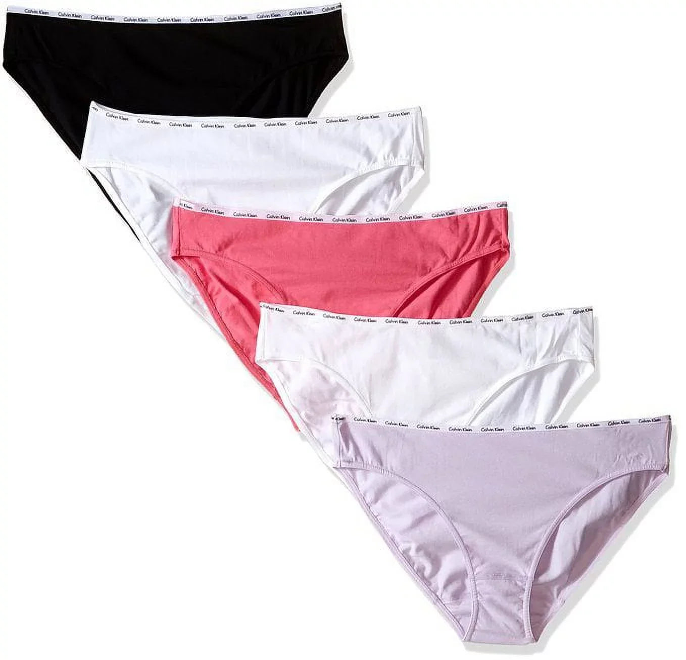 Calvin Klein People Cotton Stretch Logo Bikini Panty 5 Pack, Pink Purple, XL