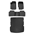 SA0568-B0568-D0568 All Weather Custom Fit Ebony 2 Row & Cargo Liner Behind the 2nd Row Floor Mat Liner Set for 2021-2023 Jeep Grand Cherokee L, Midnight