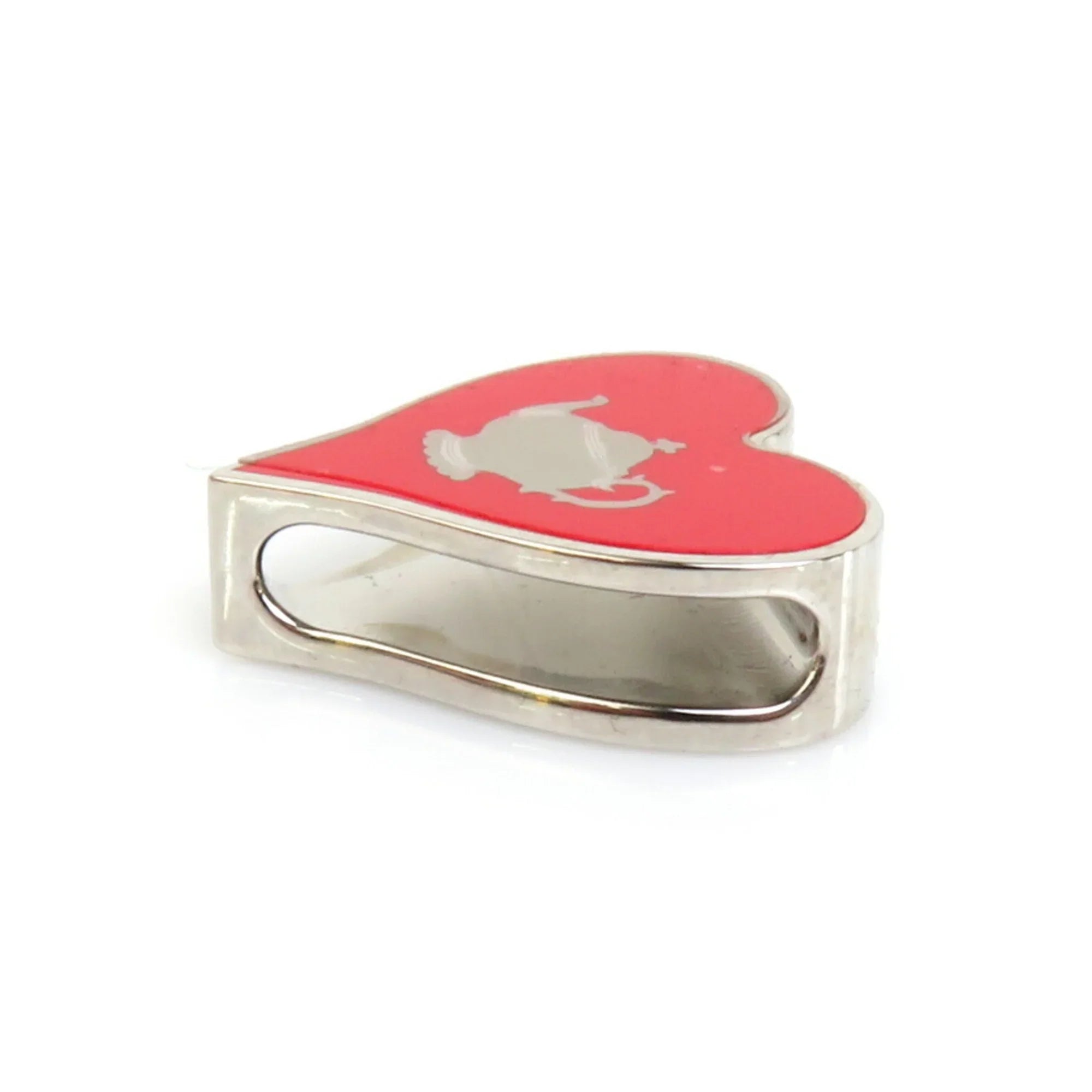 Pre-Owned HERMES Scarf Muffler Ring Tea Time Metal/Enamel Silver/Red Individuals (Good)