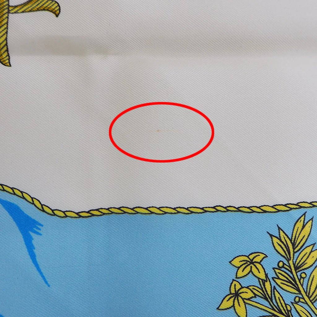 Pre-Owned Hermes Silk Scarf Light Blue (Like New)