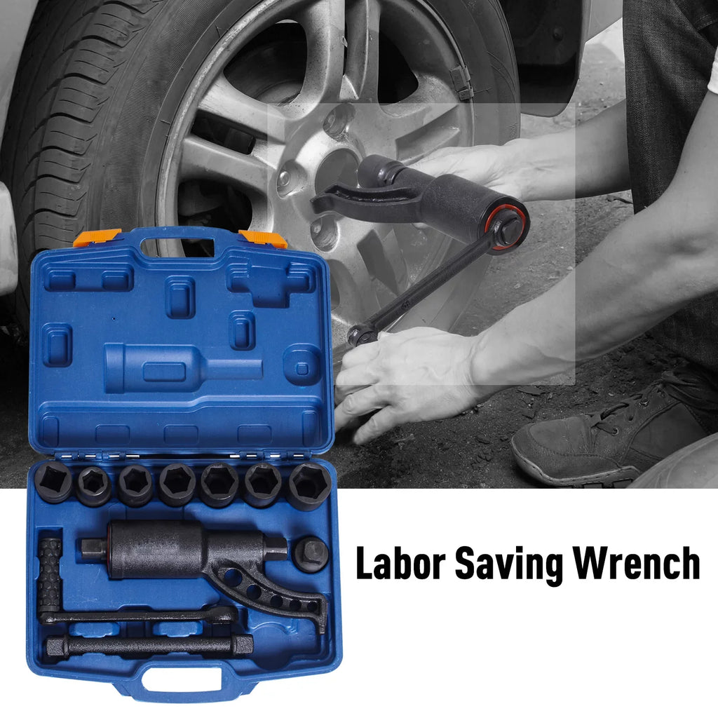DURHAND Torque Multiplier Wrench Labor Saving Lug Nut Set W/7 Cr-V Socket
