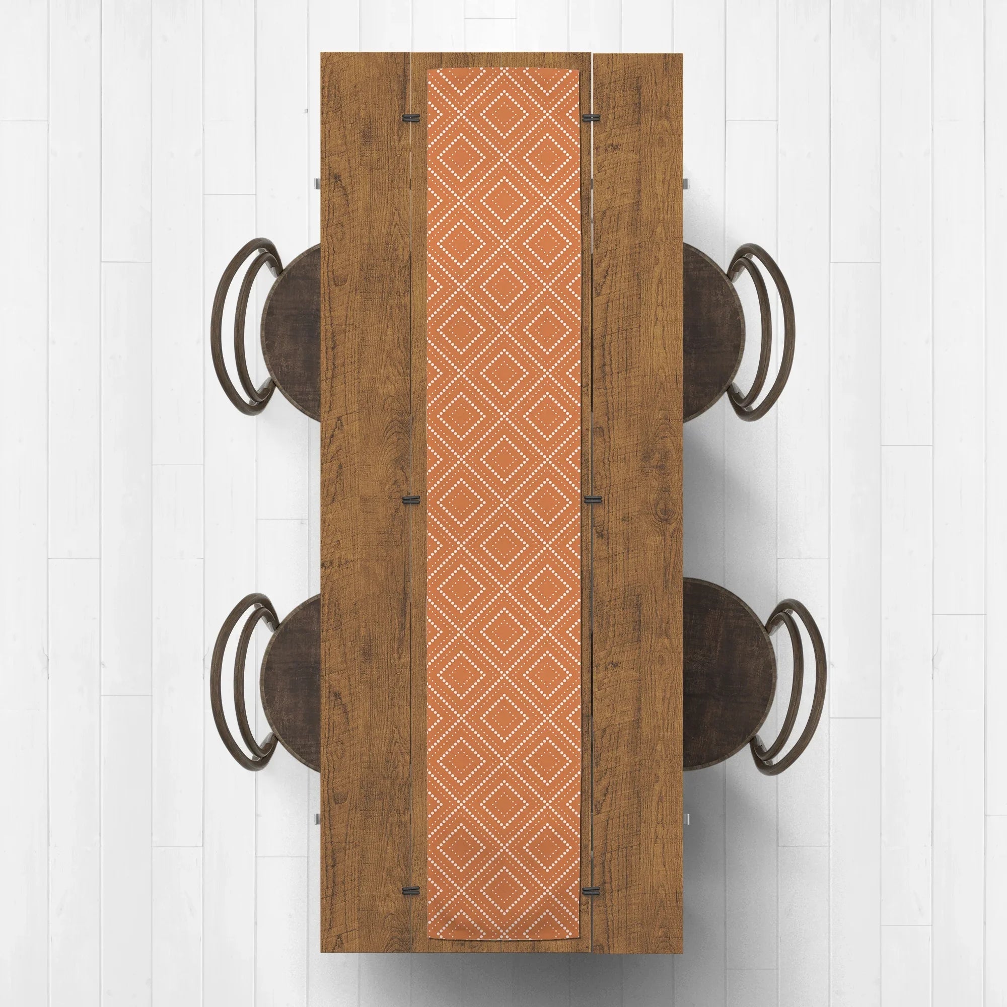 Creative Products Orange Diamond 16x72 Poly Twill Table Runner