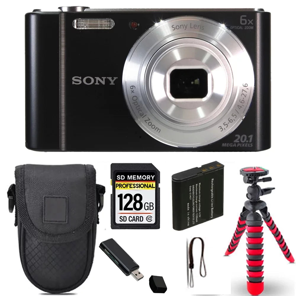 Sony Cyber-shot DSC-W810 Digital Camera+ Spider Tripod + Case - 128GB Kit