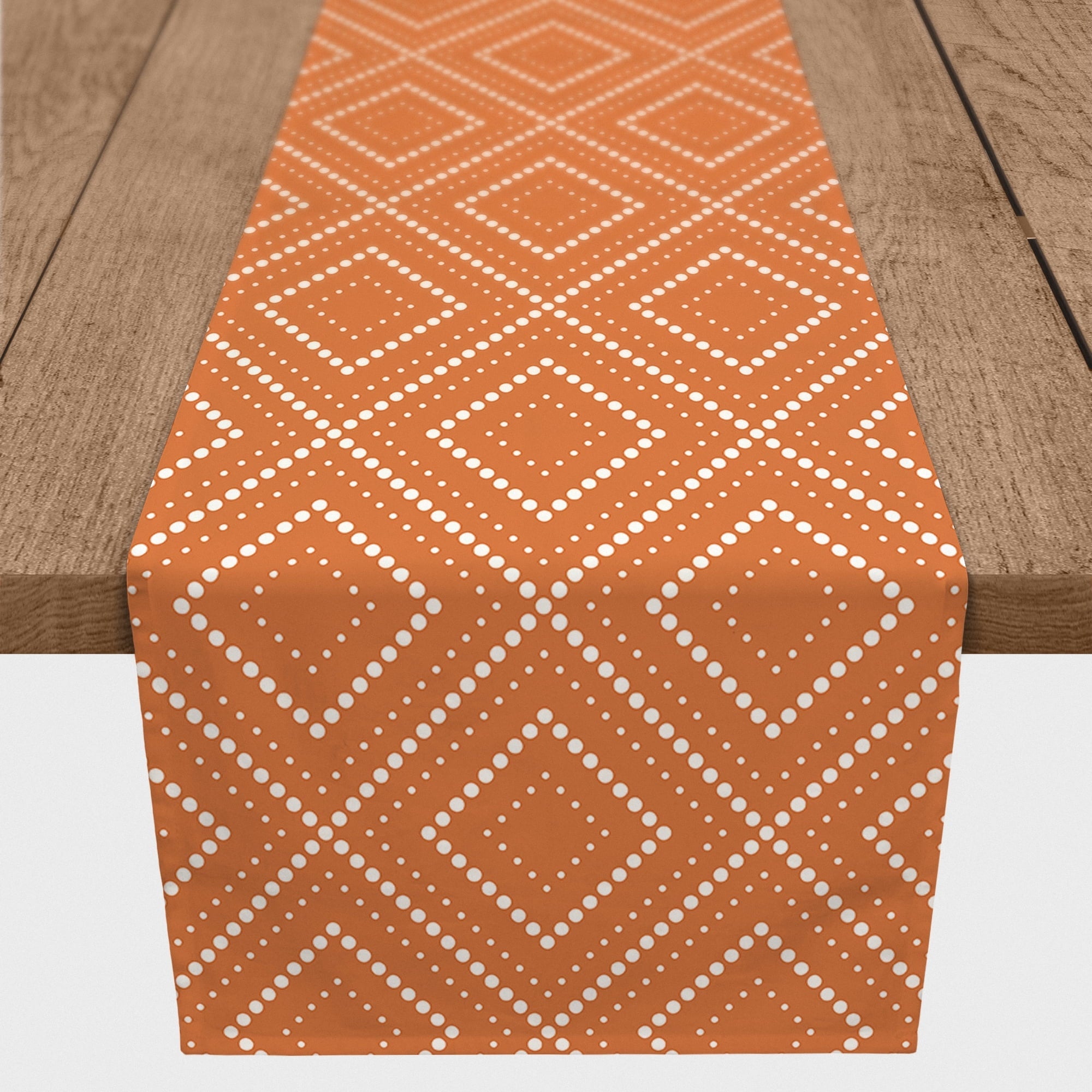 Creative Products Orange Diamond 16x72 Poly Twill Table Runner
