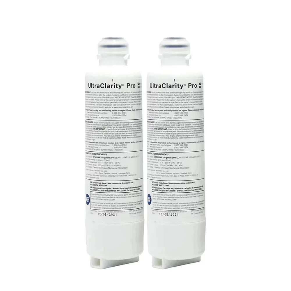 2 Pack Bosch UltraClarity Pro Water Filter, BORPLFTR50,BORPLFTR55, RA450022, REPLFLTR55, 11032531 Individuals