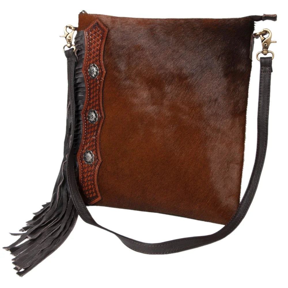 KB OHLAY KBK101 HOBO Hand Tooled Hair-on Genuine Leather Gentlemen bag western handbag purse