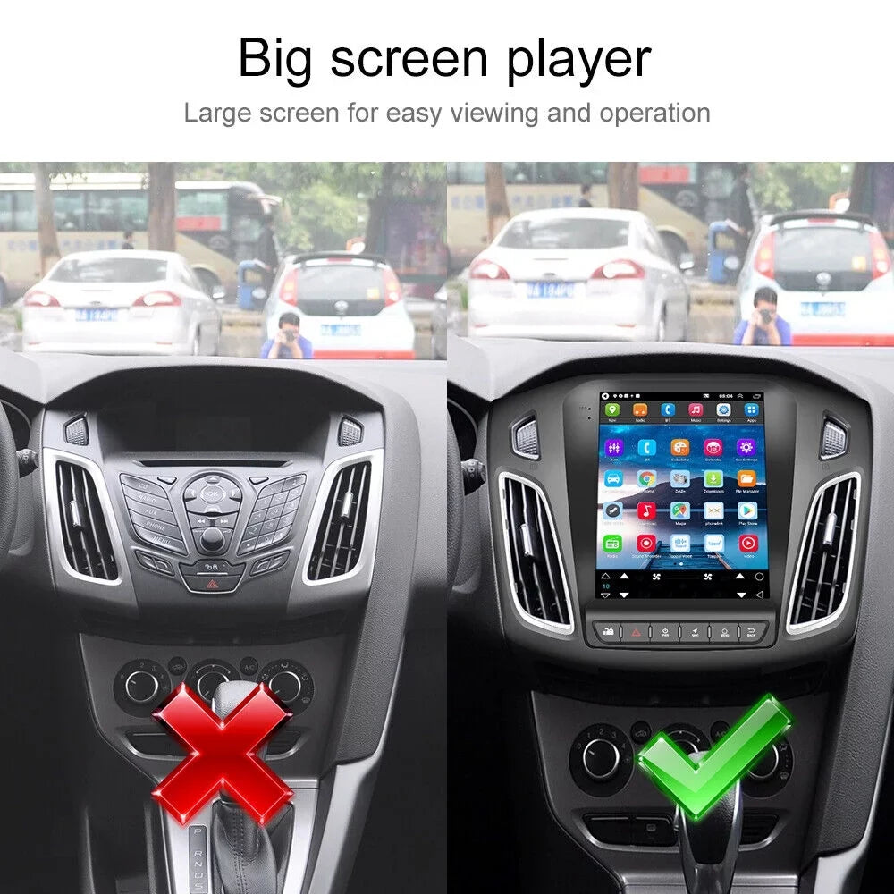 Podofo 2+64G for Ford Focus 2012-2018 Wireless Carplay Android Auto Mirror Link 9.7'' Touchscreen Car Stereo Radio Android 13 HD 1080P WIFI GPS FM Bluetooth USB, AHD Rearview Camera