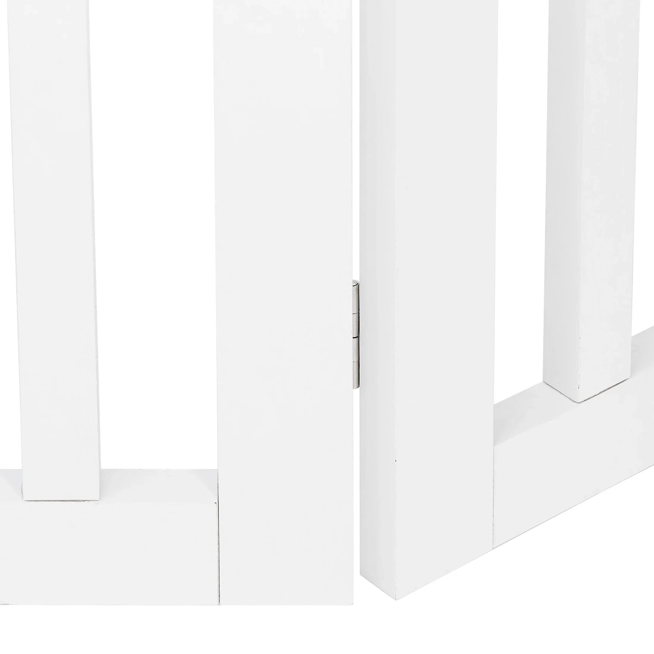 ZENY 4 Panels Foldable Pet Gate Entryway Dog Fence MDF Frame with 8 Protectors, White