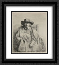 Rembrandt 2x Matted 20x24 Midnight Ornate Framed Art Print 'Portrait of People de Jonge'
