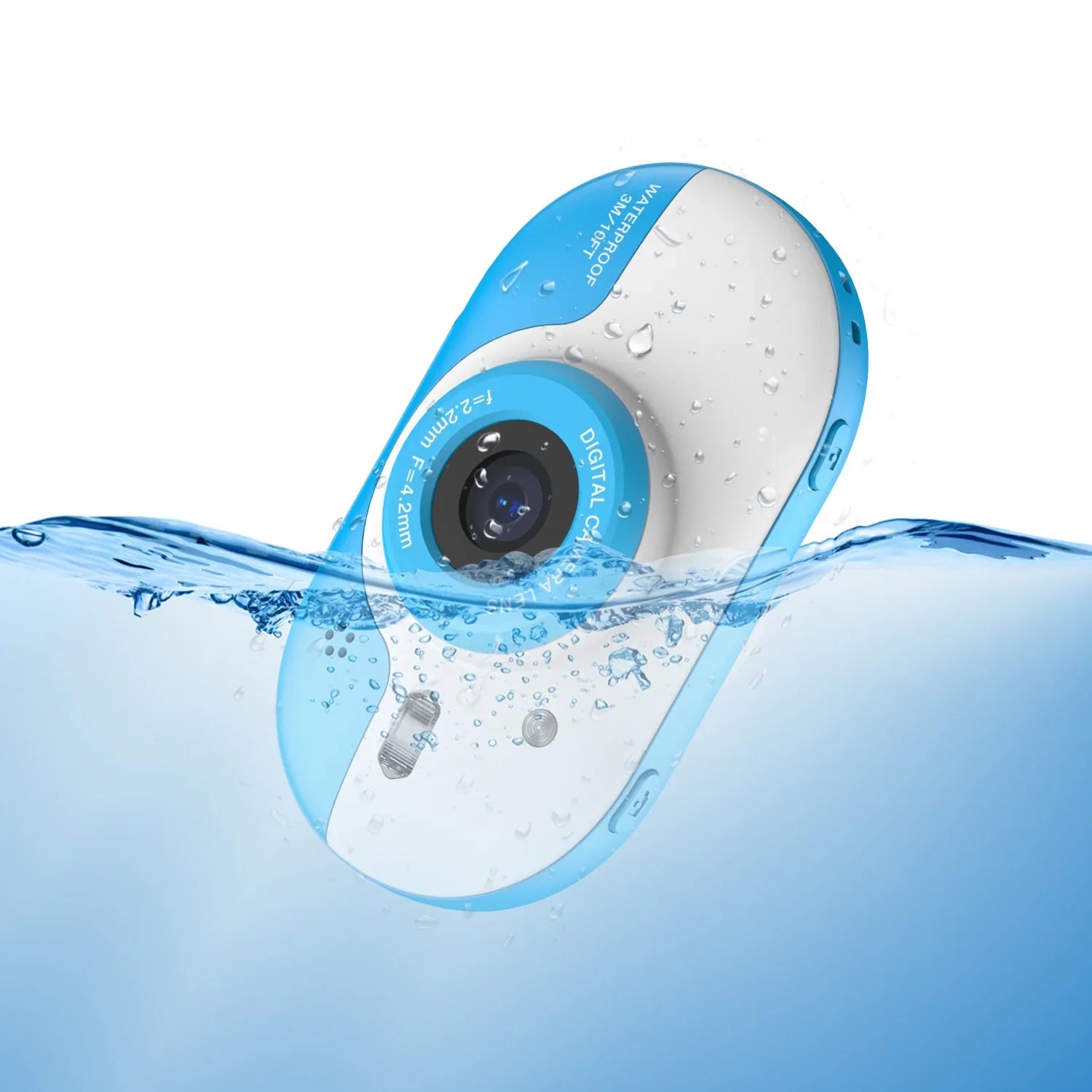 Anself 8MP Digital Waterproof with Front and Rear Dual Cameras 2.4 Inch IPS Screen One-click PhotoVideo Self-timer for 5s