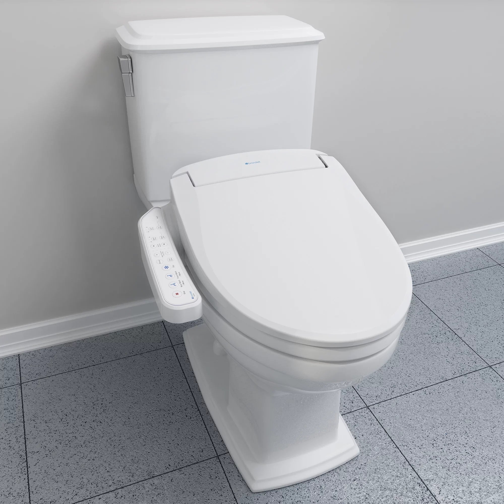 Brondell Swash SE400 Bidet Seat with Sidearm, Dryer and Stainless Steel Nozzle, Round White