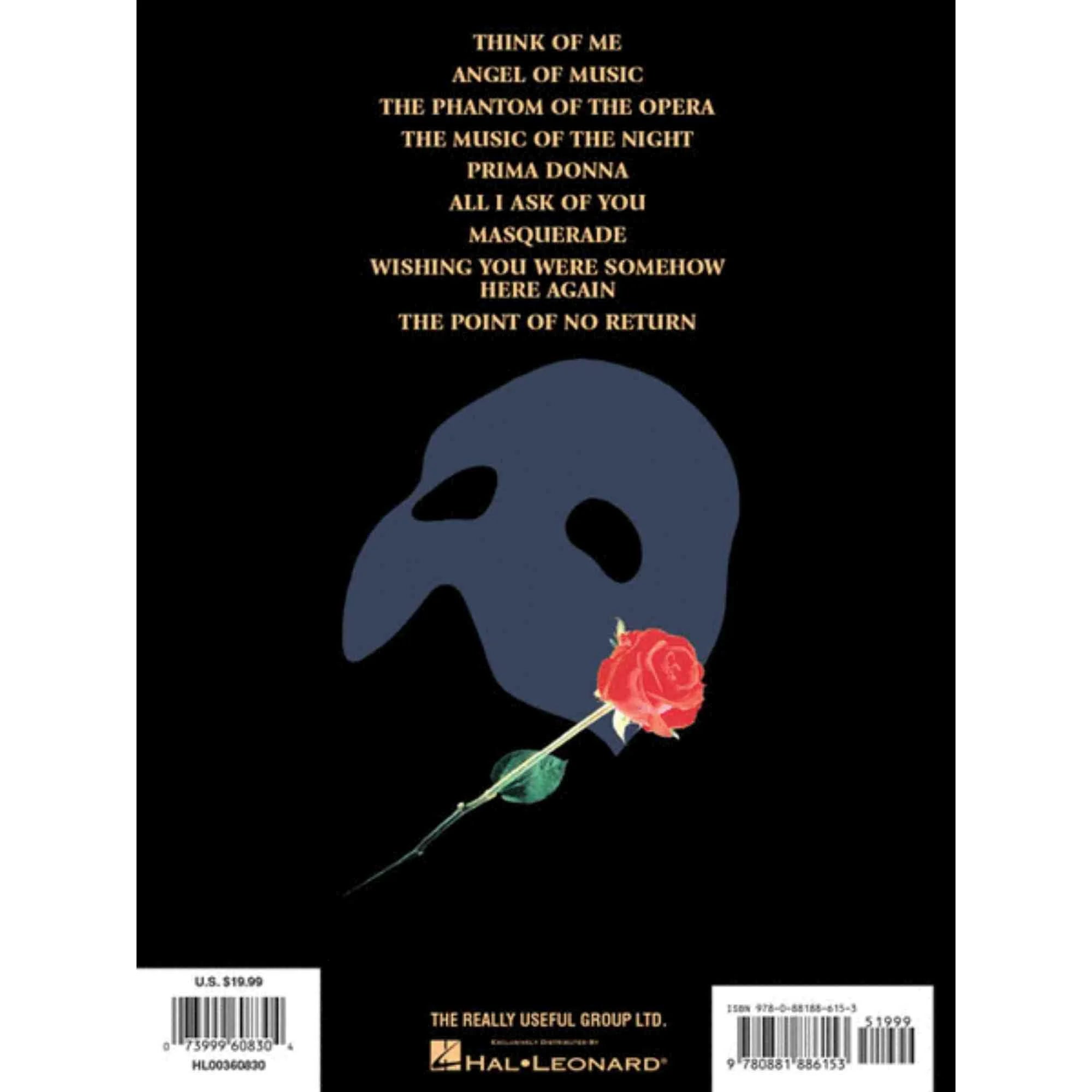 Phantom of the Opera - Souvenir Edition: Piano/Vocal Selections Melody in the Piano Part