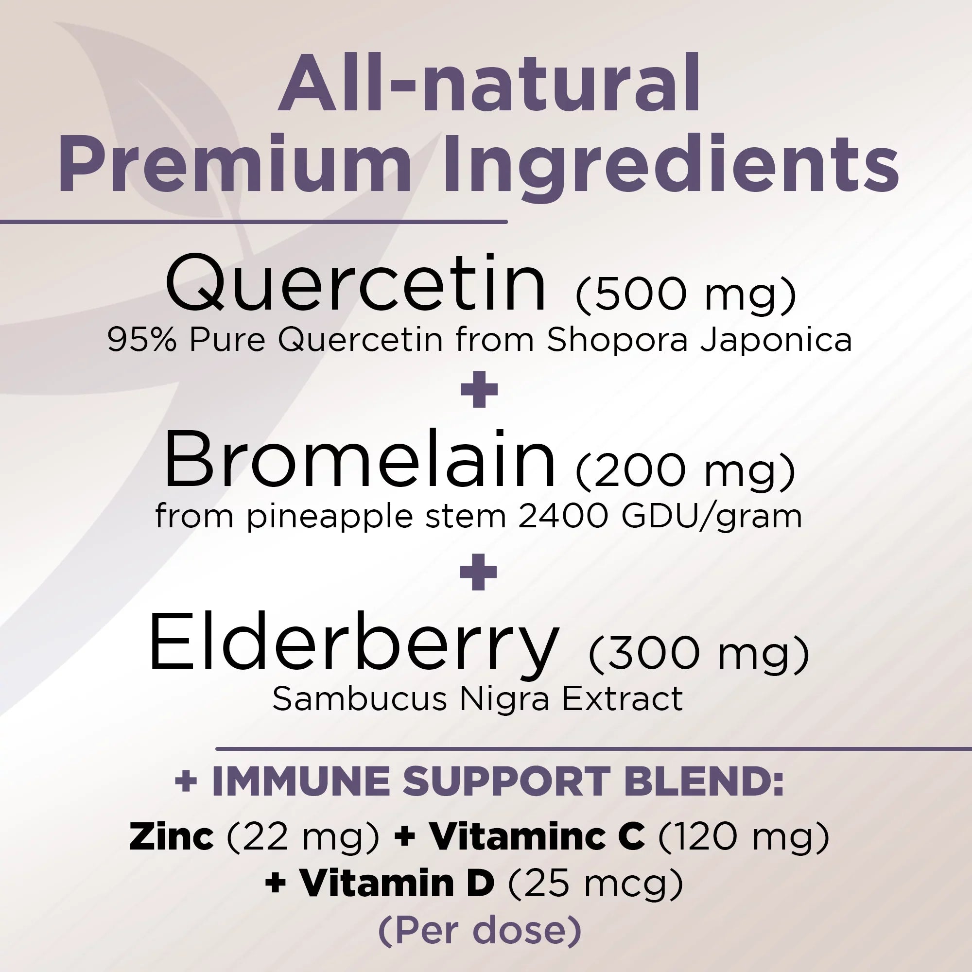 Quercetin with Vitamin C and Zinc - Elderberry - Quercetin 500mg - Quercetin with Bromelain - Zinc Quercetin - Vitamin D3 - 6 in 1 Daily Immune Support, Non-GMO, Gluten-Free - USA - 4 Months Supply