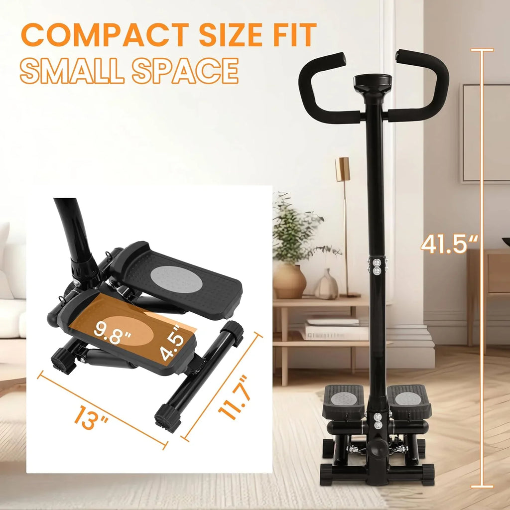 Signature Fitness Adjustable Mini Stepper Stair Stepper Stepping Machine with Resistance Bands, with or Without Handle